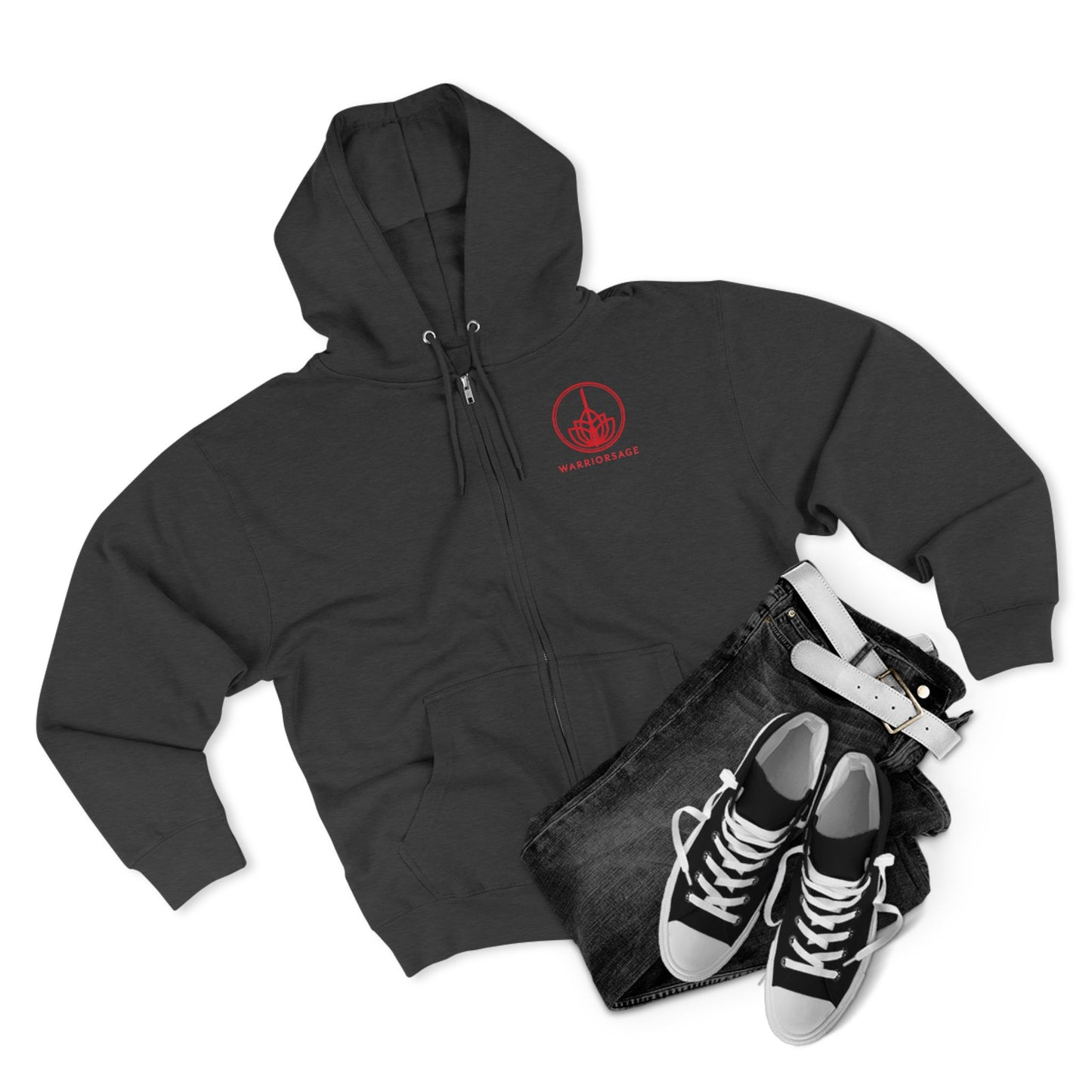 WarriorSage Logo Unisex Premium Full Zip Hoodie