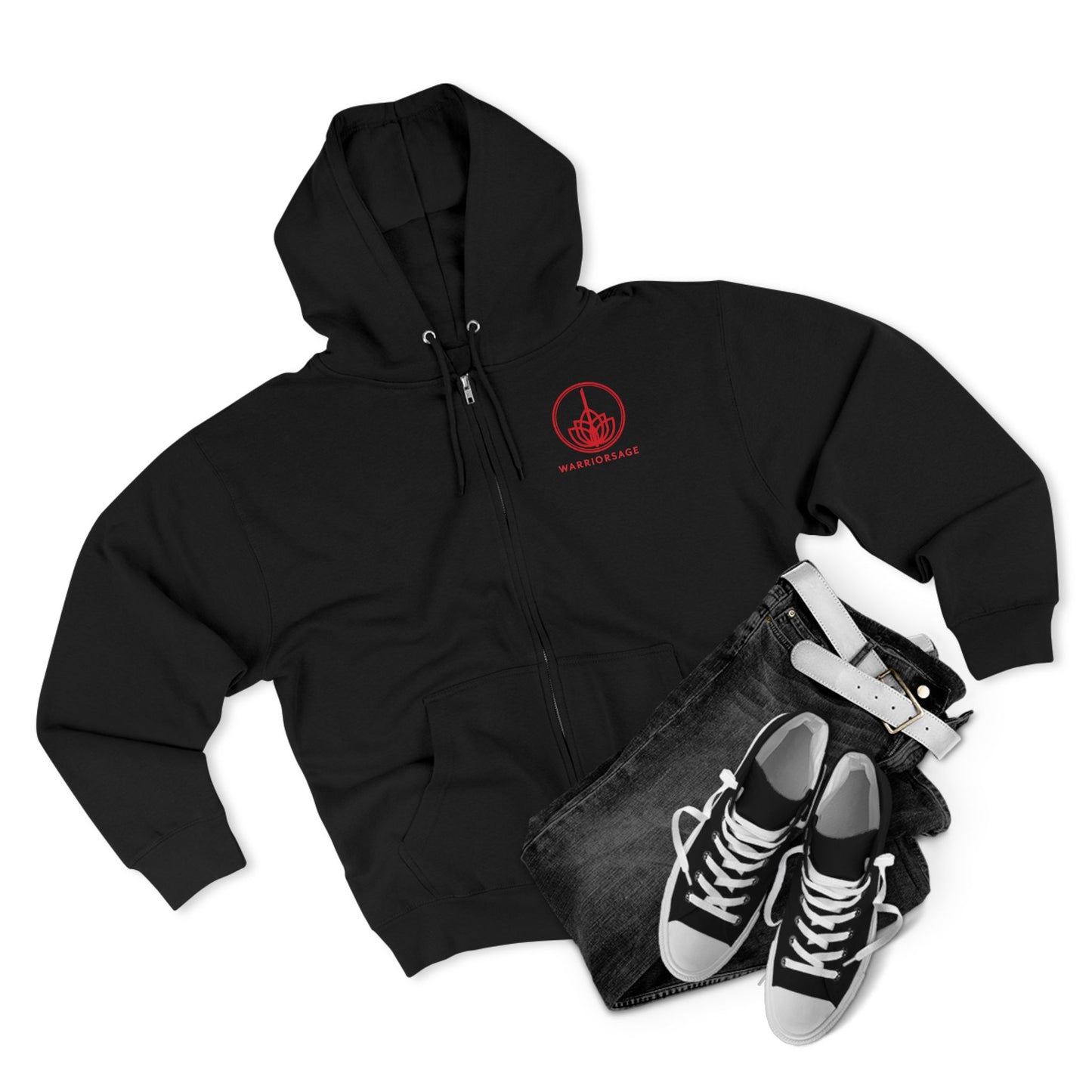 WarriorSage Logo Unisex Premium Full Zip Hoodie